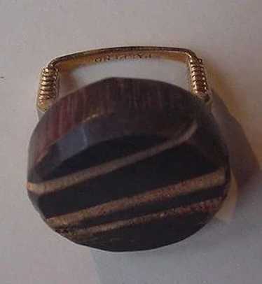 Vintage Carved Wooden Ring