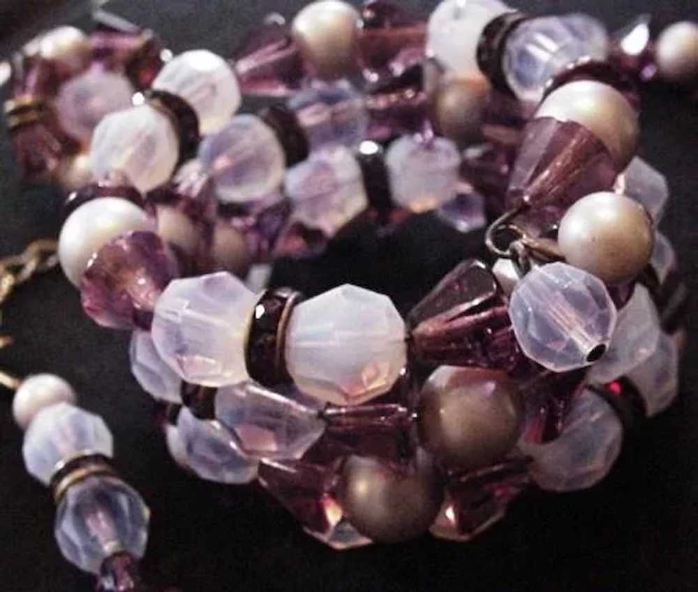 Hobe Vibrant Violet Glass Necklace Set - image 2