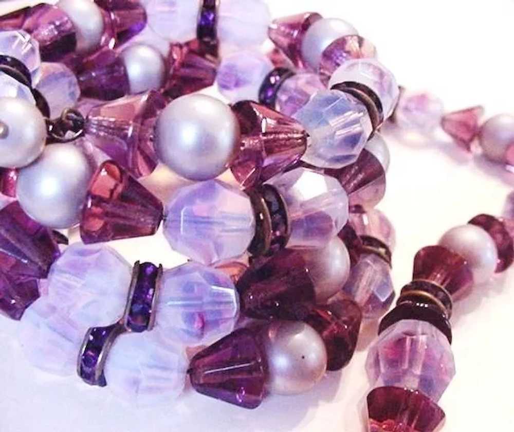 Hobe Vibrant Violet Glass Necklace Set - image 6