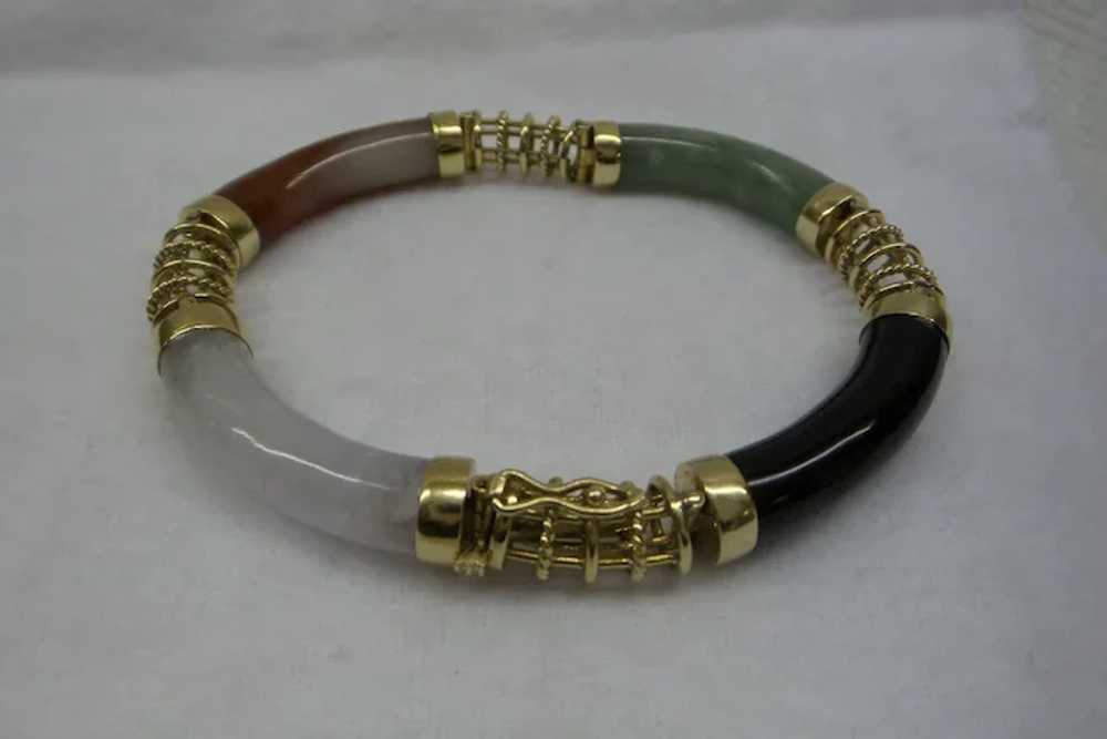 Wonderful Solid 14kt Estate Natural Multi-Color J… - image 2