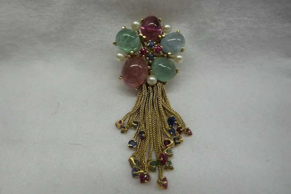 Original 1940's Multi-Gemstone,  Multi-Tassel,  S… - image 3