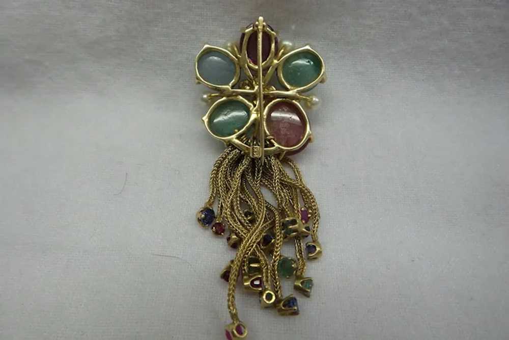 Original 1940's Multi-Gemstone,  Multi-Tassel,  S… - image 7