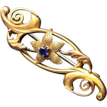 9K Gold Victorian Pin 375 Gold Flower Petite Pin W