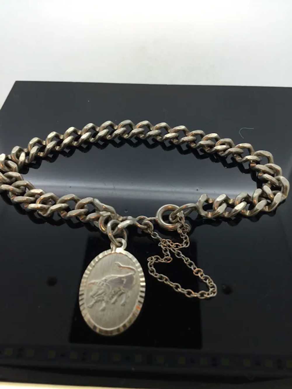 English Solid 925 Silver Chain Bracelet Pendant T… - image 2