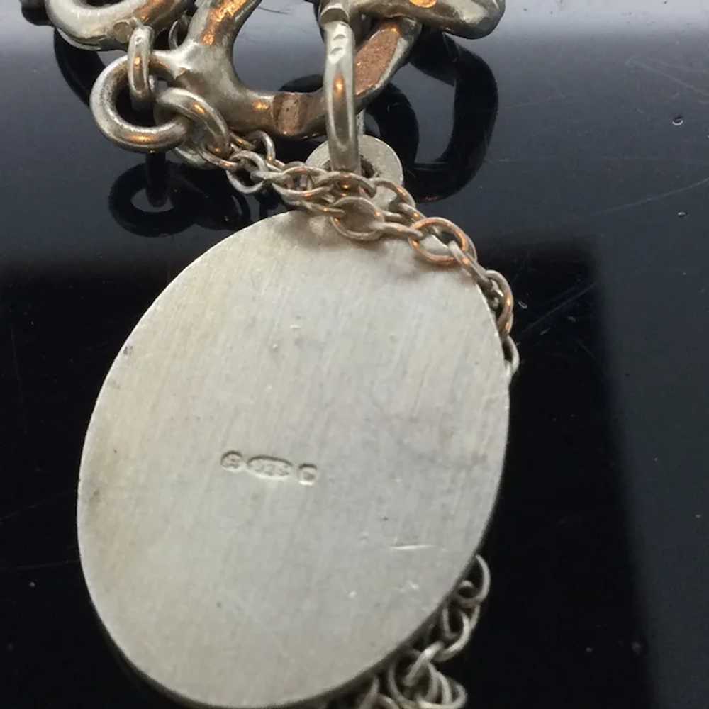 English Solid 925 Silver Chain Bracelet Pendant T… - image 3