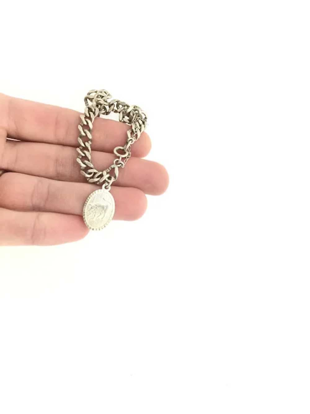 English Solid 925 Silver Chain Bracelet Pendant T… - image 4