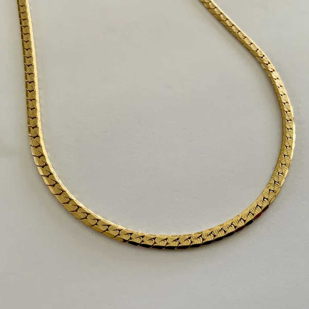 Gold-Tone Ribbon Chain Necklace - image 2