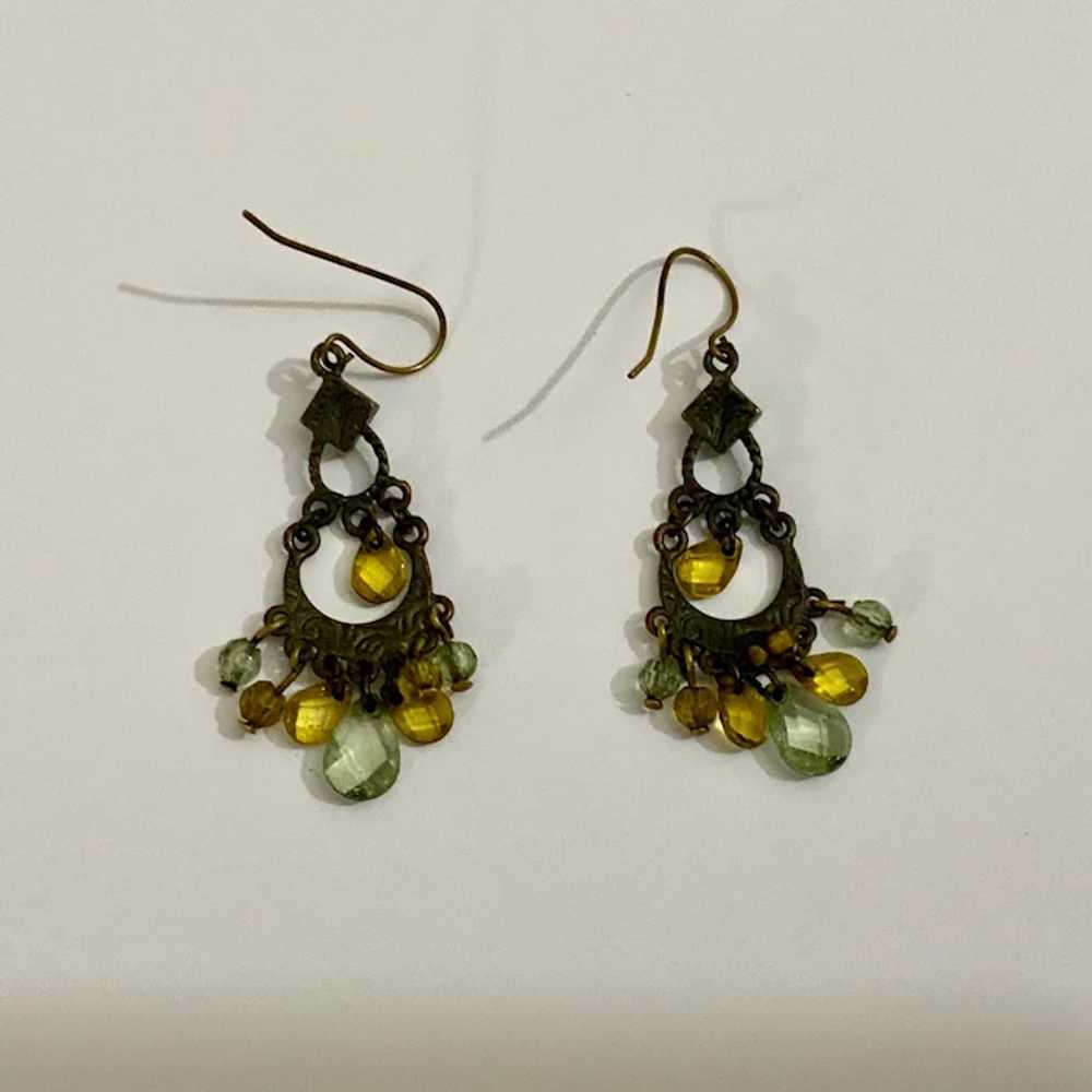 Lovely Dangling Bronze, Yellow & Green Colored Be… - image 2