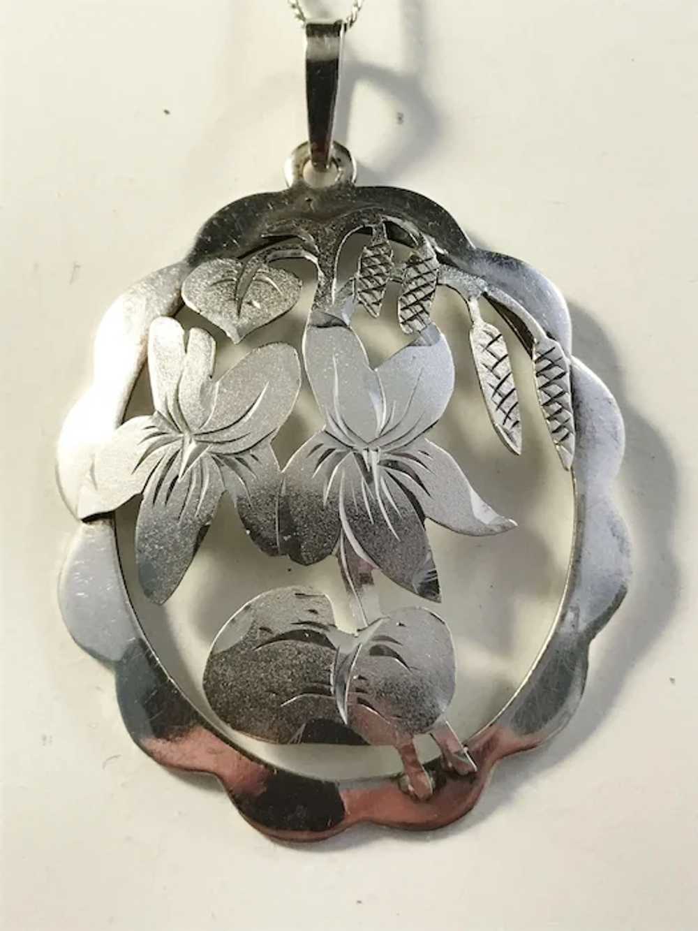 Art Nouveau early 1900s 835 Solid Silver Pendant … - image 2