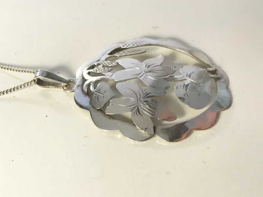 Art Nouveau early 1900s 835 Solid Silver Pendant … - image 3
