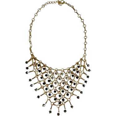 Vintage Elegant Cascading Silver-tone & Black Ref… - image 1