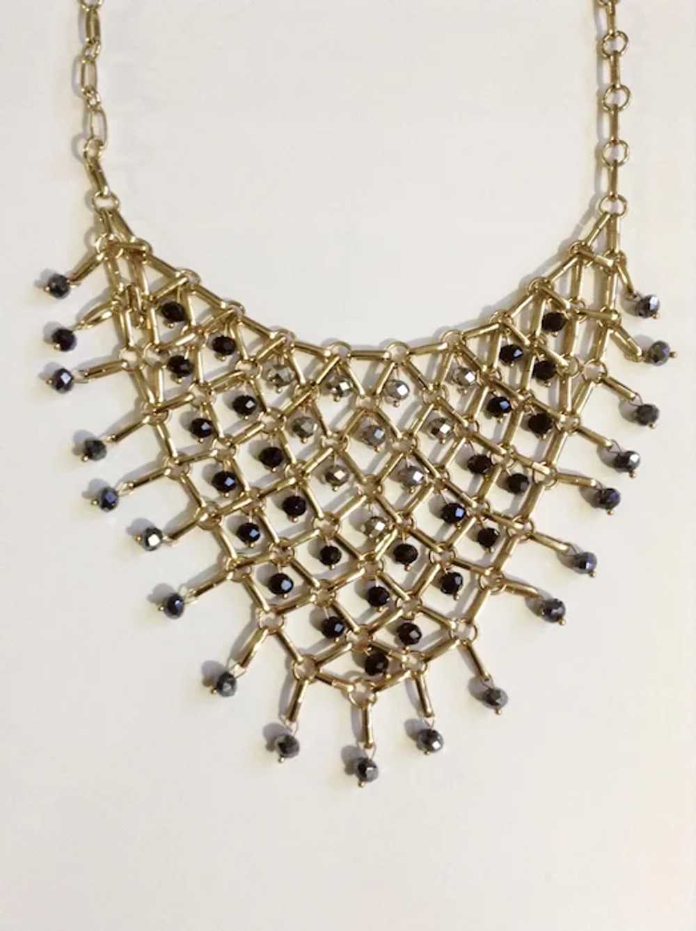 Vintage Elegant Cascading Silver-tone & Black Ref… - image 2