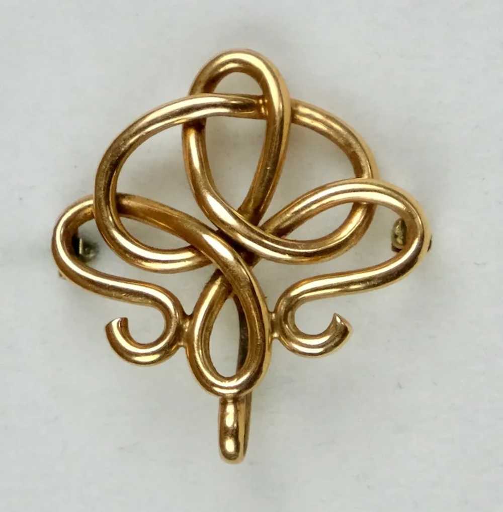 Large Art Nouveau 14K Rose Gold Watch Pin with Ho… - image 6