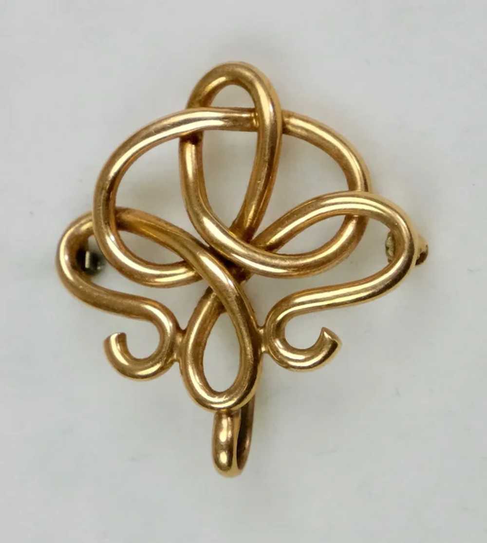 Large Art Nouveau 14K Rose Gold Watch Pin with Ho… - image 7