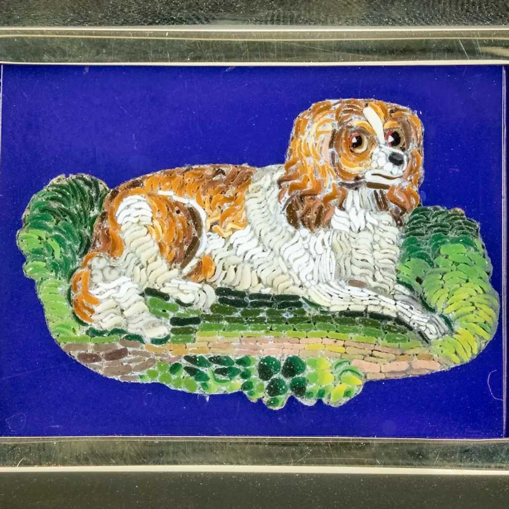 Antique Victorian Micro Mosaic Dog Brooch 15ct Go… - image 6
