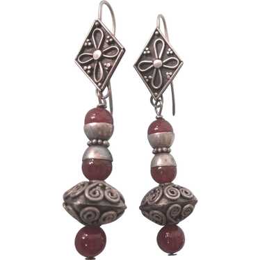 Fabulous Vintage Sterling and Carnelian Etruscan … - image 1