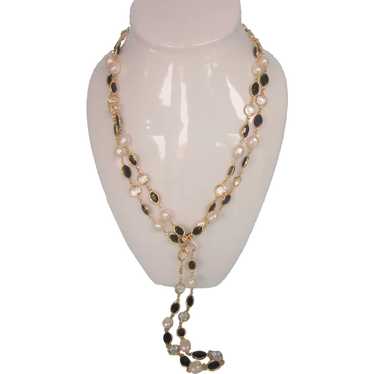 Fabulous 64" Bezel Rope Necklace - Clear, Black an