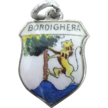 Bordighera, Italy 800 Silver Enamel Travel Shield… - image 1