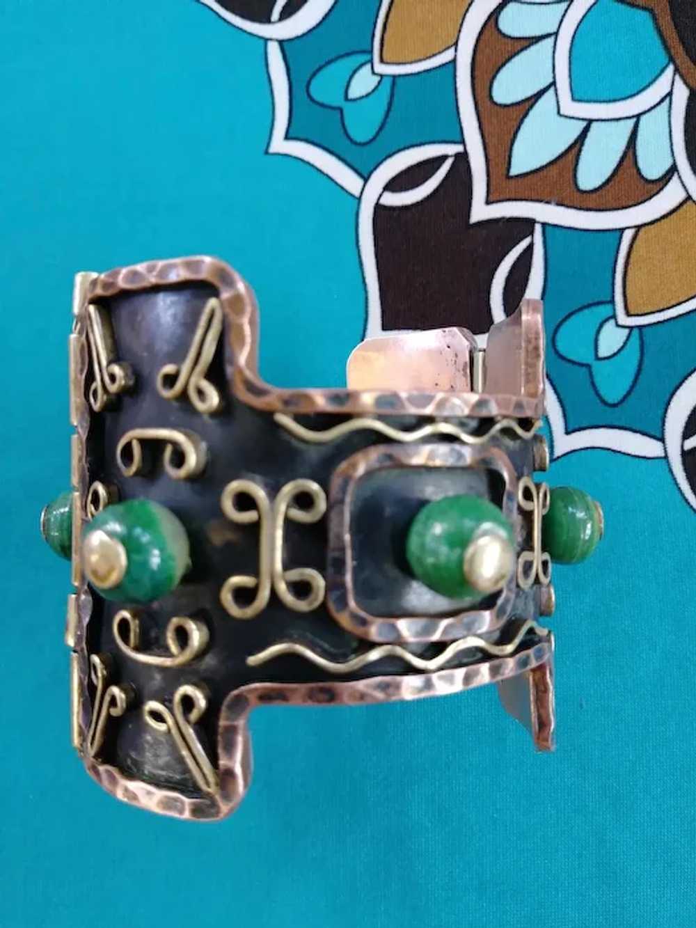 1950s Copper Cuff Bracelet Casa Maya Sz S - image 3