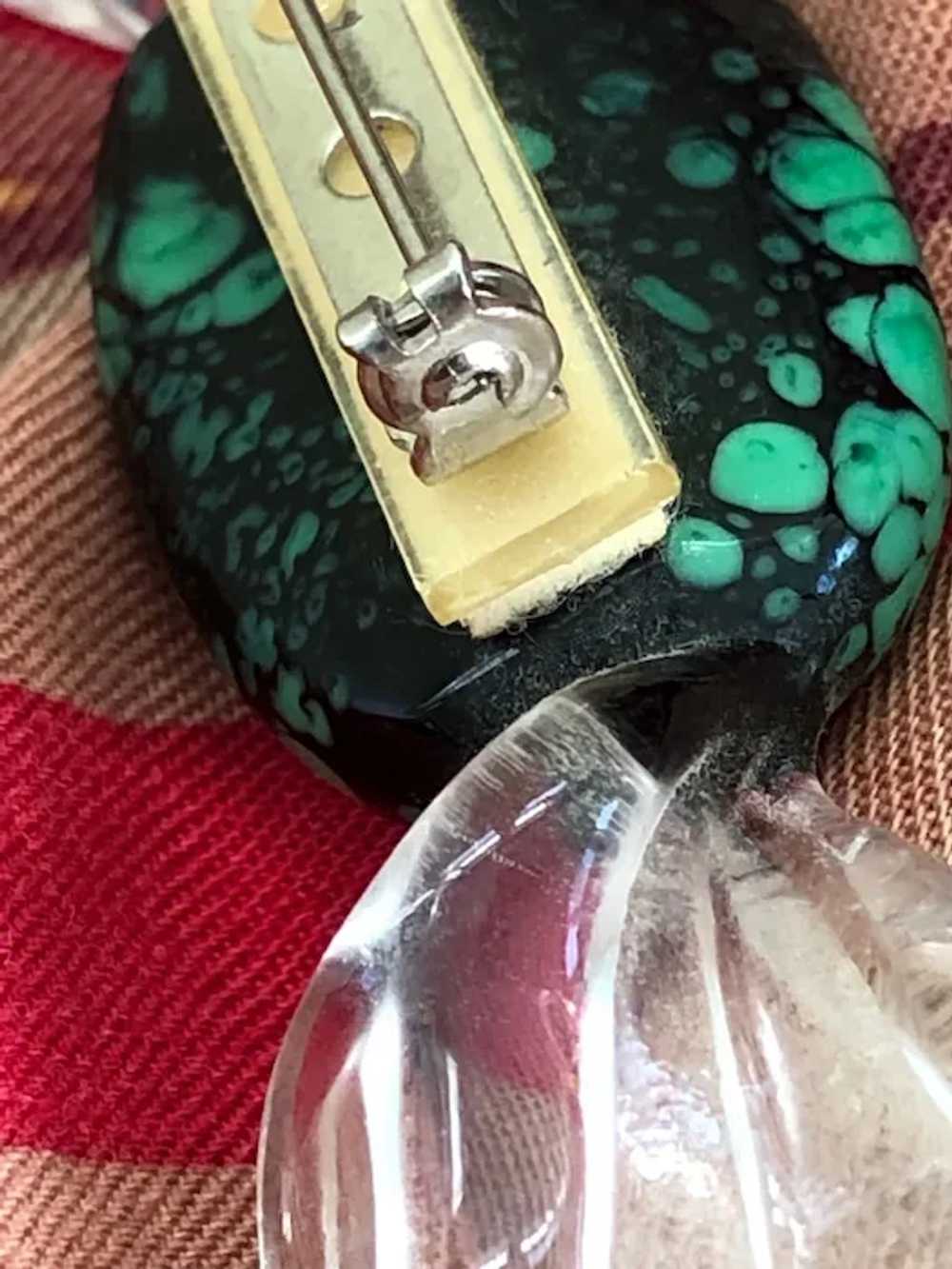 1980s Italian Murano Glass Candy Brooch Pin - image 9