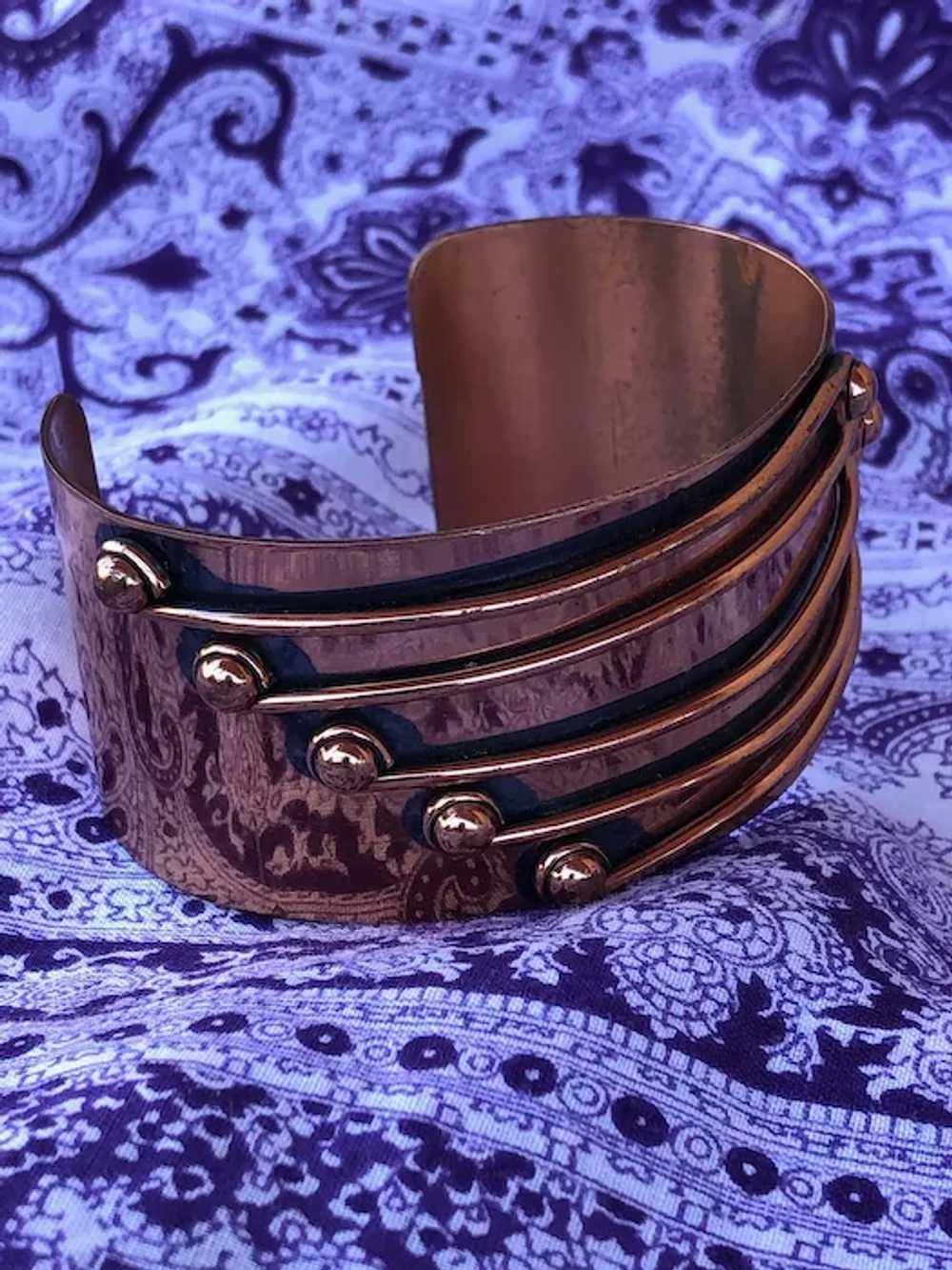 1950s Copper Cuff Bracelet Signed Renoir Unisex - image 3