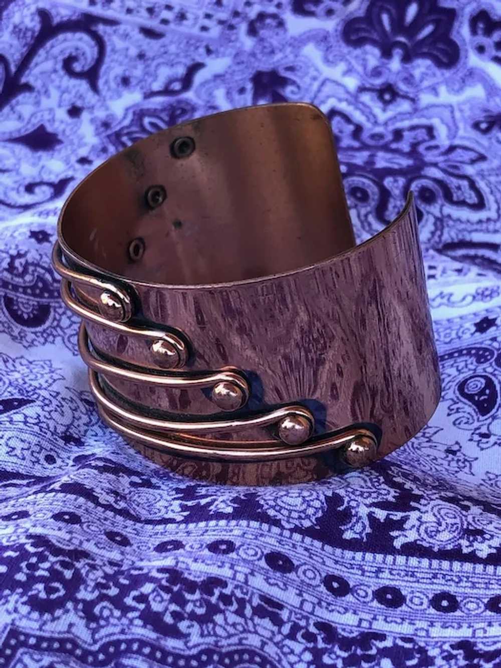 1950s Copper Cuff Bracelet Signed Renoir Unisex - image 5