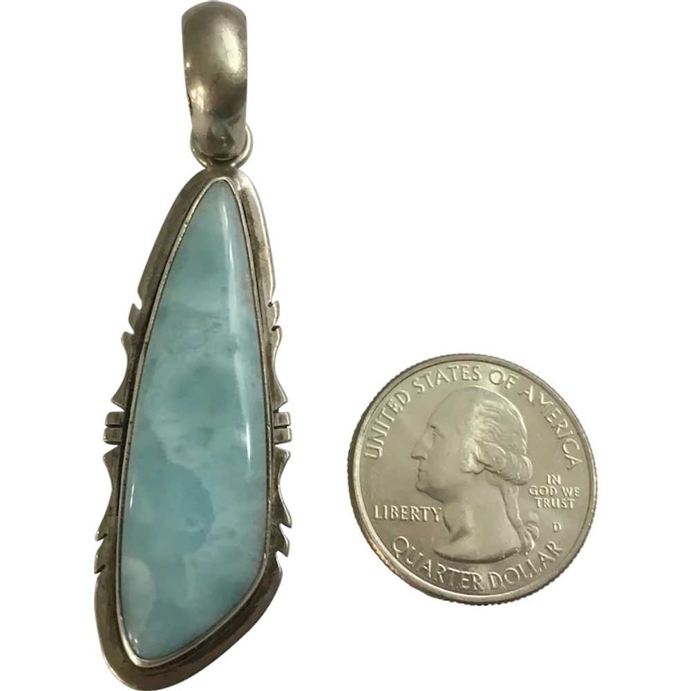Sterling Pendant with Stone Signed By Artist D. S… - image 1