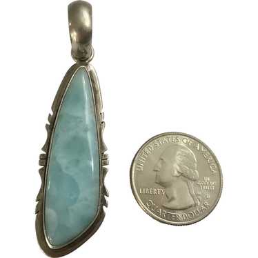 Sterling Pendant with Stone Signed By Artist D. S… - image 1