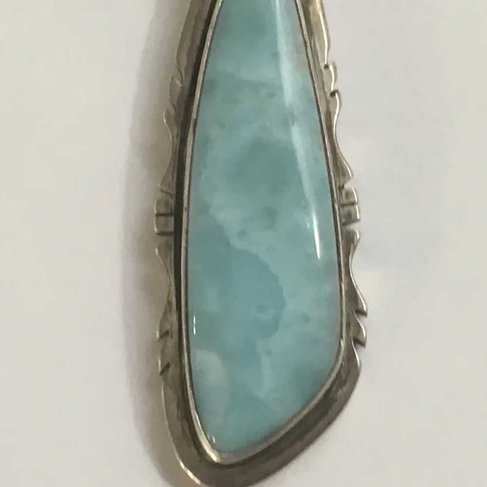 Sterling Pendant with Stone Signed By Artist D. S… - image 2