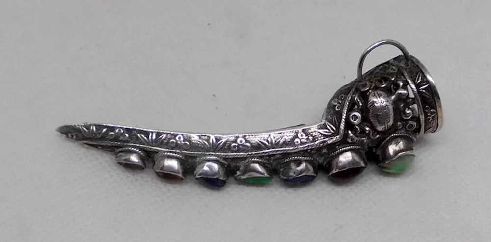 Elaborate Antique Chinese Silver Fingernail Guard… - image 5