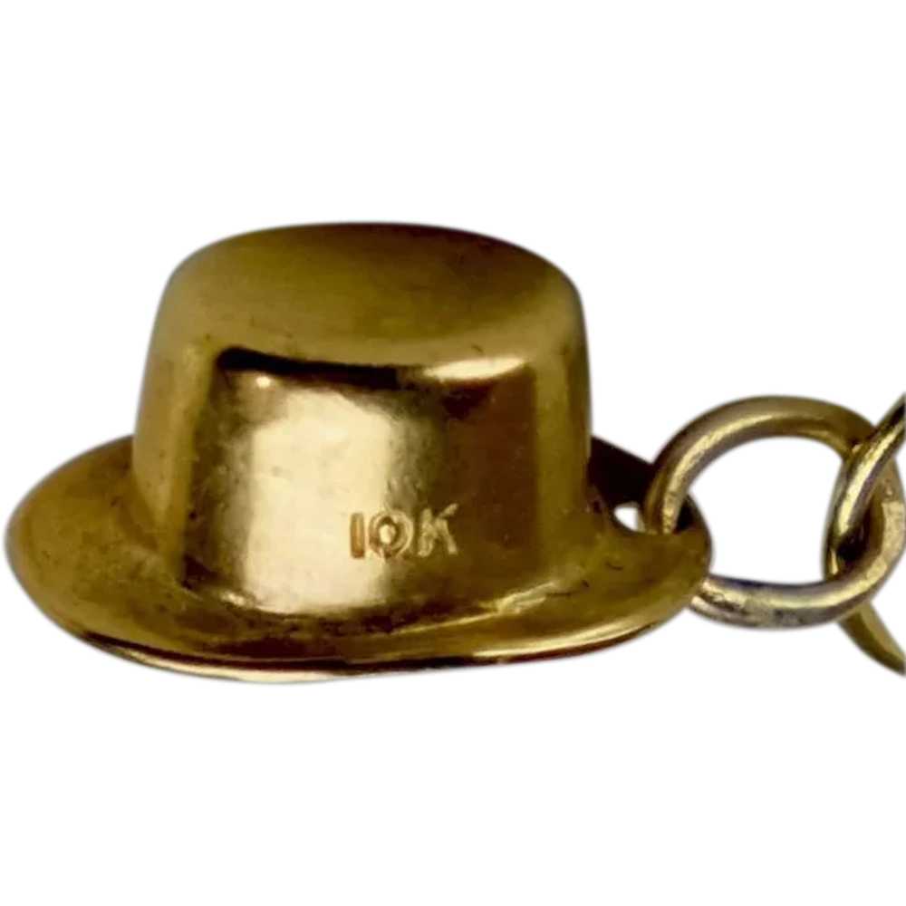 Vintage 10K Gold Leprauchan or Alpiine Hat Charm - image 1