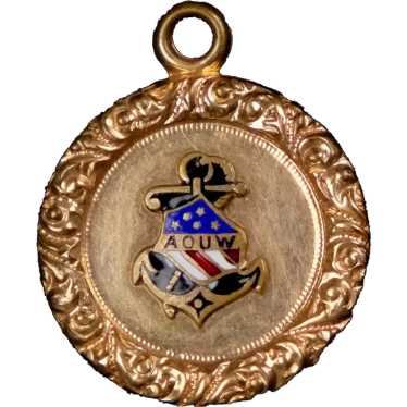 A.O.U.W. Ancient Order of United Workmen Enamel Ch