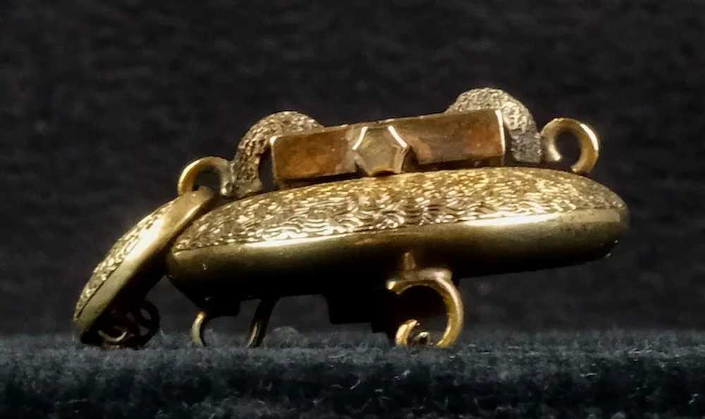 Victorian 14K Gold Enamel Watch Pin - image 3