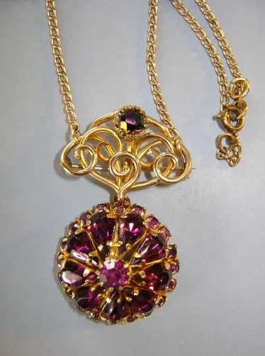 VINTAGE Watch Holder and Jeweled Purple Necklace  