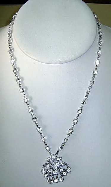 VINTAGE Clear Crystal Necklace Sweet Sixteen Prom