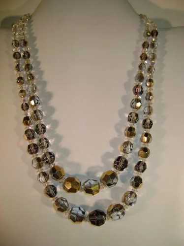 VINTAGE Reflective Glass Beaded Necklace Illusions