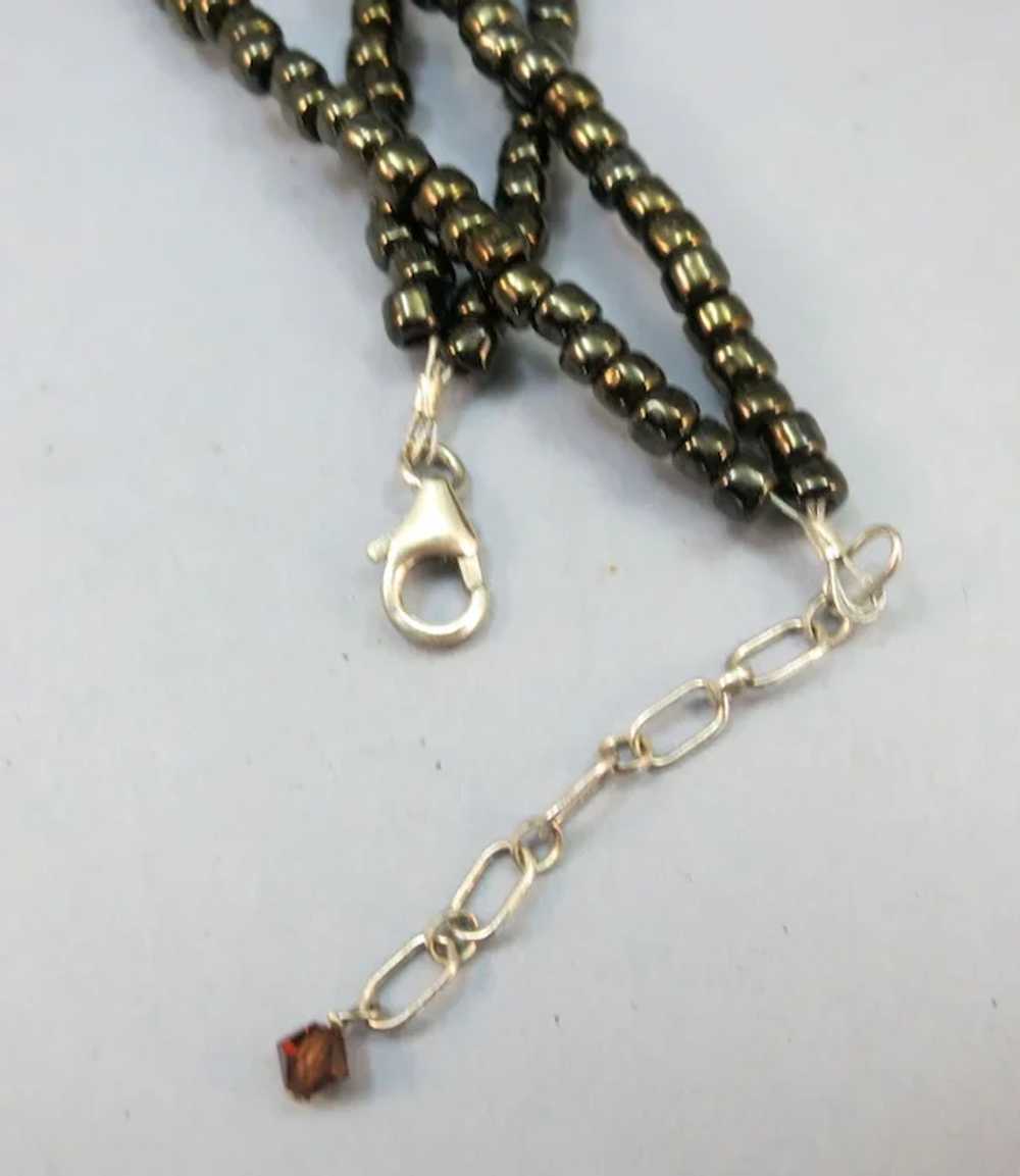 VINTAGE Beaded 80"s Necklace Looks like New Onyx … - image 5