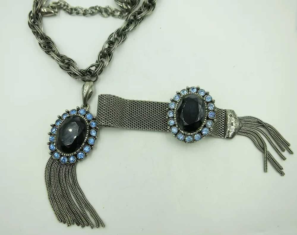 VINTAGE 60'S  Unsigned Necklace and Bracelet   Lo… - image 2