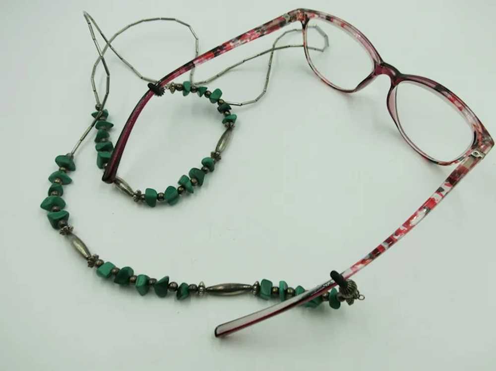 VINTAGE   Malachite and Sterling Eye Glasses Hold… - image 7