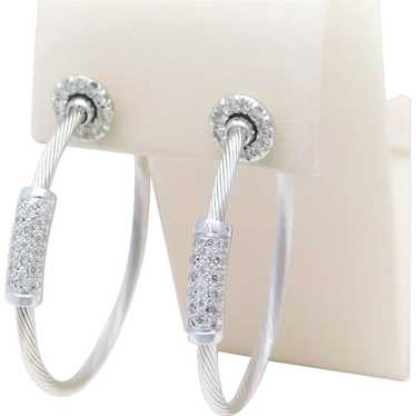 1 1/2ct Diamond Halo Earring Studs Jackets 14k White Gold (6-6.7mm)