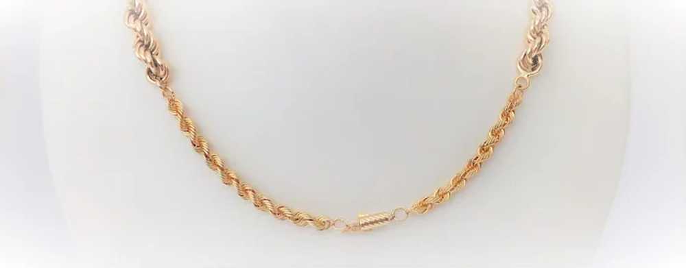 Vintage 14k Gold Acorn Tassel Chain Necklace - image 6