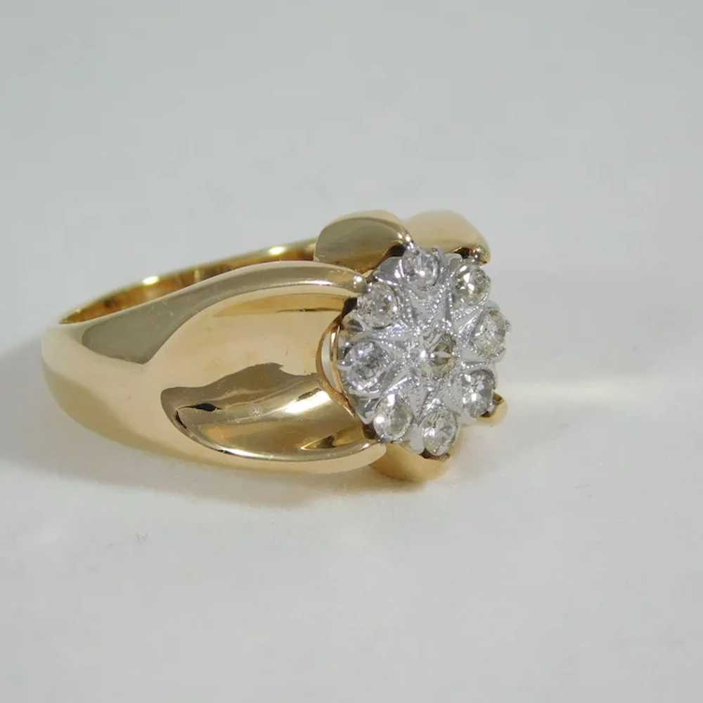 Gentleman's 14k Gold and Diamond Ring - image 3