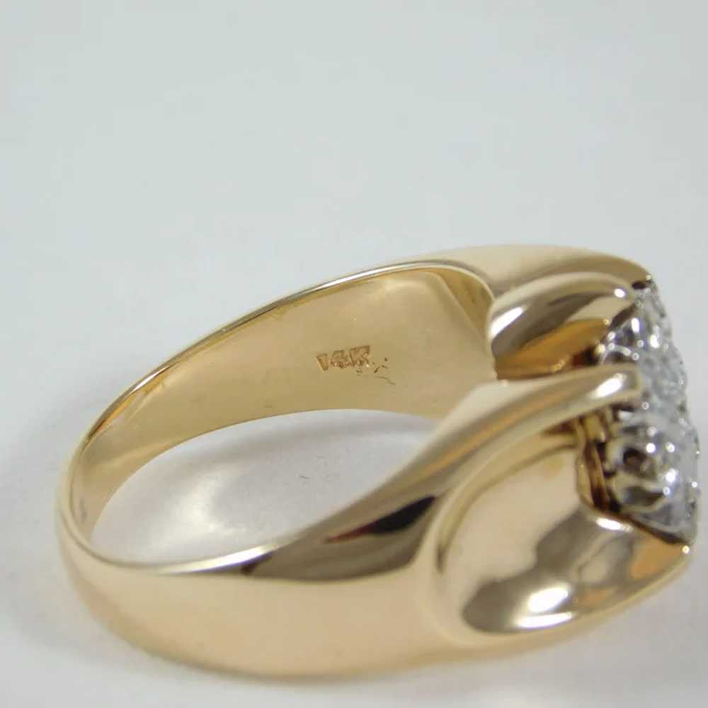 Gentleman's 14k Gold and Diamond Ring - image 4