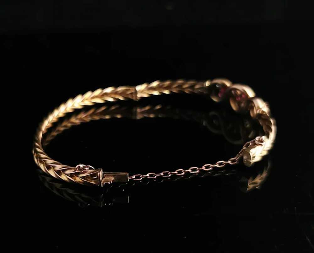 Victorian 15ct gold Ruby and Diamond bangle - image 10