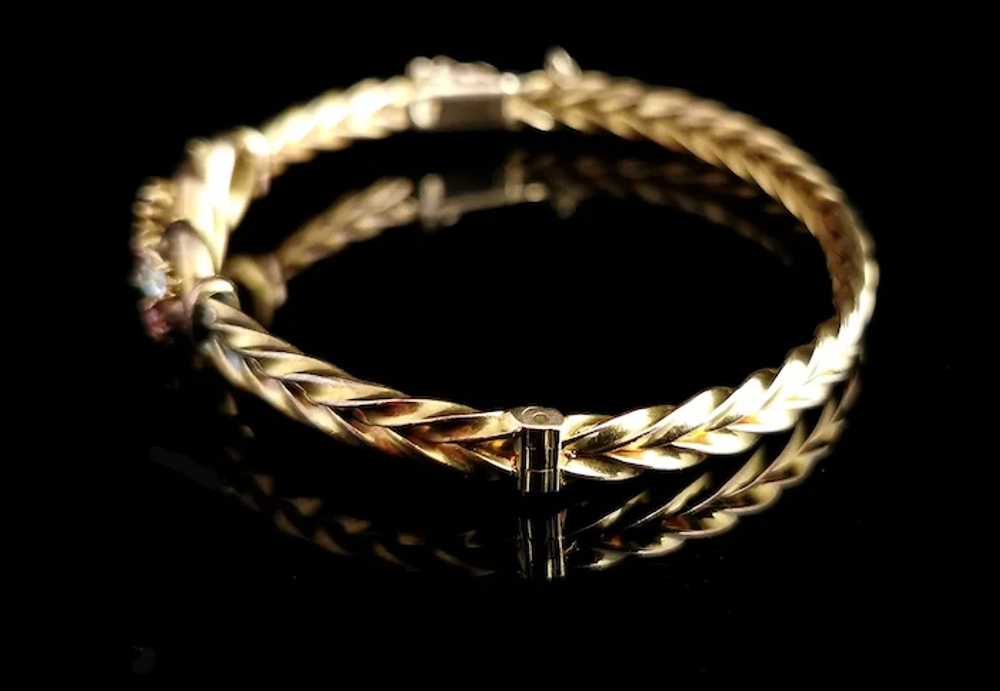 Victorian 15ct gold Ruby and Diamond bangle - image 4