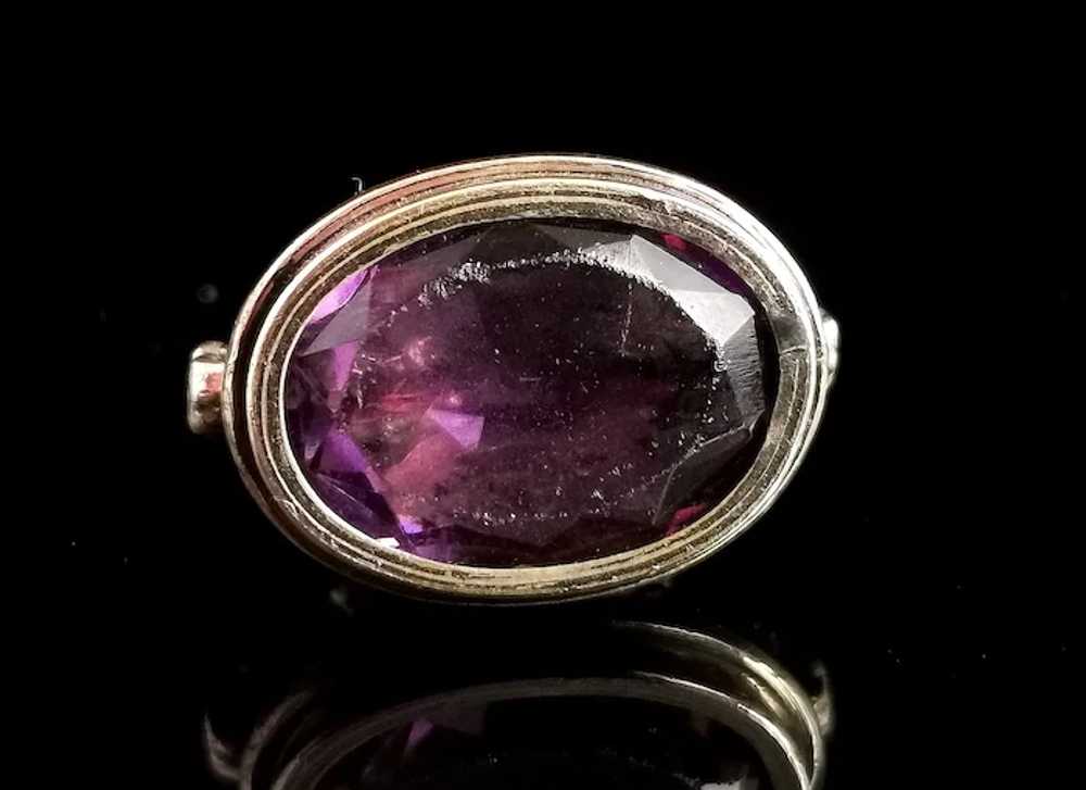 Antique Georgian seal fob pendant, Amethyst paste - image 6