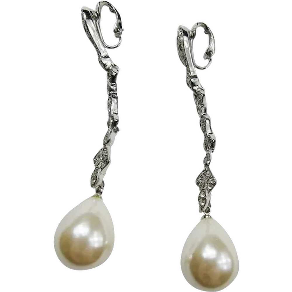 Kenneth Jay Lane (K.J.L.) Glass Pearl Earrings - image 1