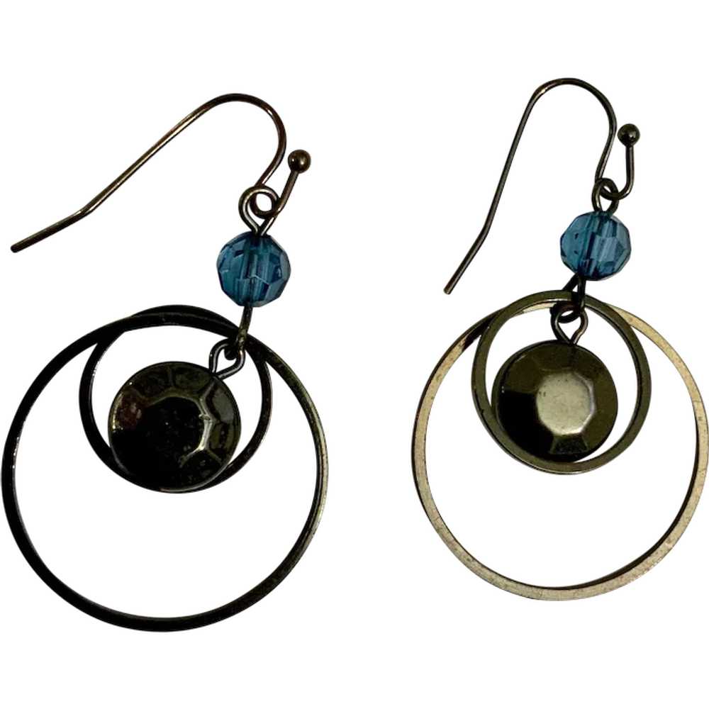 Lightweight Shiny Black Circle Fishhook Pierced Earri… - Gem