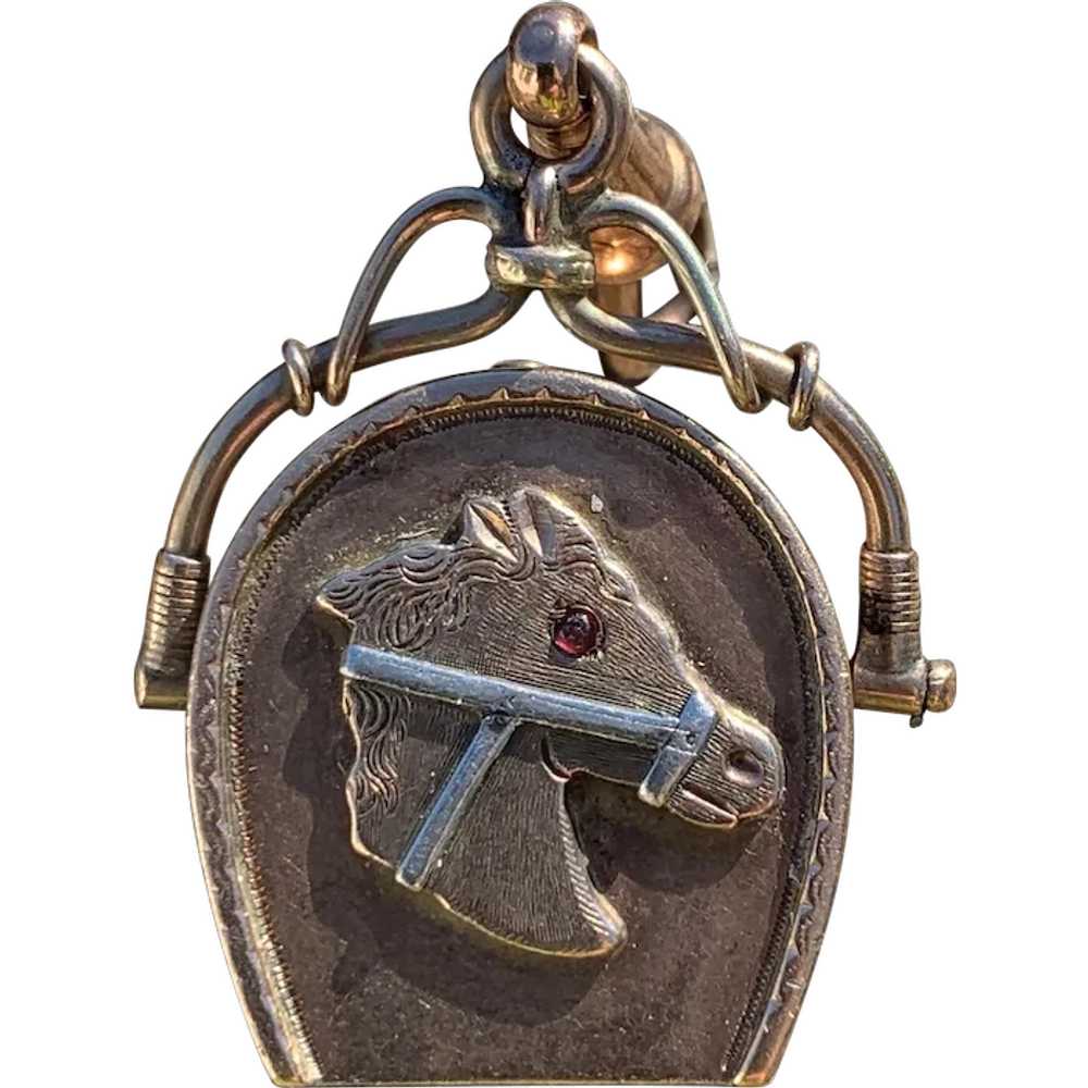 Victorian Horseshoe Equestrian Fob Pendant - image 1