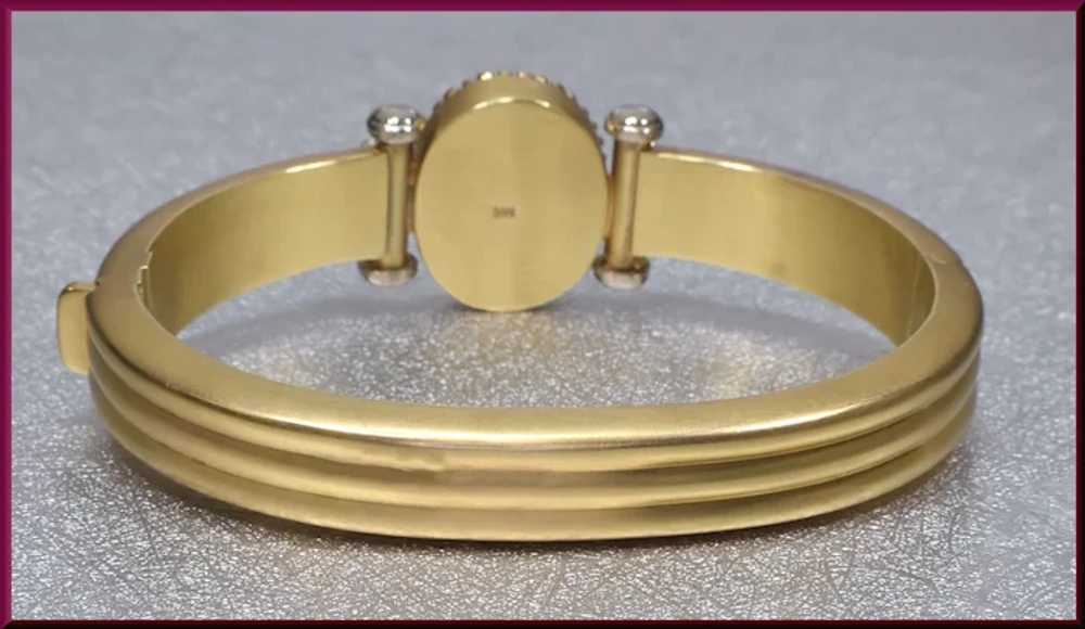 14K Yellow Gold Vintage Sapphire and Ruby Bangle … - image 3